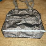 Kipling  Doris Croc Embossed Handbag Purse Tote Metallic Silver Gray Photo 7