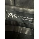 ZARA Black Faux Vegan Leather Skinny High Waist Split Hem Trousers Pants Size M Photo 3
