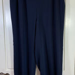 Talbots Woman Petite 18W Navy Blue Pleated Pants Elastic Waist Church Office Photo 0