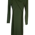 ASOS Olive Green Mock Wrap Style Neck Maxi Dress Women Sz 4 Photo 0