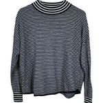 Madewell  Stripe Long Sleeve Mock Neck Pullover Blouse Size Large EUC #0901 Photo 0