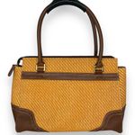 Etienne Aigner Brown Leather Trim Woven Inner Pocket Shoulder Bag Purse Photo 3