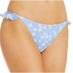 AQUA Bikini Bottoms Size Medium Swim Blue Daisy Ruffle Bloomingdales NWT Beach Photo 0