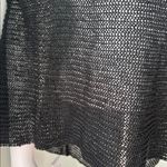Eileen Fisher  black open mesh poncho in organic linen OS Photo 5