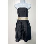 Anthropologie  Wasabi Rosanna Silk Strapless Mini Dress‎ Formal Black Cream XS Photo 9