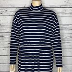 Old Navy NWT Size XL Navy Blue & White Stripe Mock Neckline Ribbed Knit Dress Photo 1
