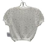 Altar'd State Altar’d State Ivory Pearl Embellished Open Knit Short Sleeve Sweater Women Small Photo 6
