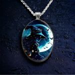 Gothic Aesthetic Creative Witch Avatar Zinc Alloy Necklace Oval Trendy Accessori Silver Photo 5