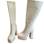 Lady Go Diva Platform Go Go Boots, Sz 10 White Photo 1