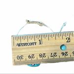 None Cat Charm Beaded Hoop Earrings Silver Teal Beads Photo 2