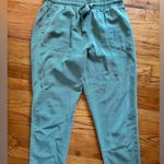 ZARA Elastic Waist Pull on Raw Frayed Hem Jogger Pants Green Large Photo 5