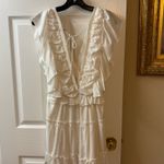 Glam White ruffle mini dress Photo 1