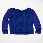 La Perla NEW English Rose Floral Flower Lace Applique Long Sleeve Shirt Violet Photo 0