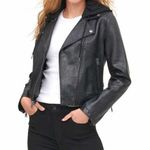 Levi's Levi’s Faux Leather Moto Jacket with Hood Photo 0