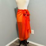 Steve Madden Women Orange Solid Nylon Pareo with Tassel Corners Summer One Size Photo 11