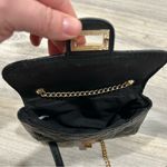 Sag Harbor  Black Quilted Faux Leather Mini Crossbody Bag Purse Gold Chain Strap Photo 5