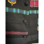 Y2K Eagle's Eye Vest Embroidery Lace black Red tartan Large Photo 3
