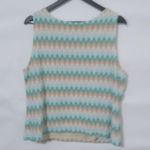 J.B. Collectibles 22W Y2K Flame Stitch Turquoise Creme Top Plus Green Photo 6