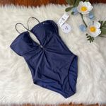 PilyQ  Keyhole Braided One Piece Navy NWT Photo 1