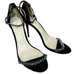 Raye  Black Rhinestone Strap Heels Size 39.5 Photo 0