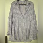 easel  blue oversized shirt dress with pockets! Photo 5