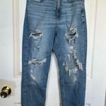 American Eagle  Outfitters Stretch Curvy Mom Jeans Ripped Photo 0