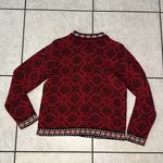 LL Bean Cardigan Sweater Nordic Fair‎ Isle sweater snowflakes winter Size M Photo 7