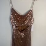 SAINTS SECRETS Mini Dress Size S Bronze Rose Gold Sequins‎ HoCo New Party Date Photo 2
