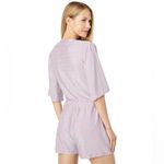 Bebe Flutter Sleeve Metallic Romper XL Purple Photo 1
