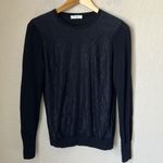 Equipment  black wool and silk lace overlay sweater Photo 1