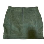 Six crisp days olive green suede mini skirt Small Photo 4
