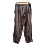 Nicole Miller New Linen Boho Pocket Front Slit Pant Size Medium 26.5 Inch Inseam Photo 2