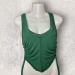 Out From Under  Tank Top Womens Small Green Ruched Drawstring Ribbed Festival UO Photo 4