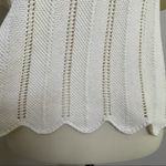 frame denim Frame Top Le Crochet Mako Boxy Scalloped Hem Knit Short Sleeve Ivory Cream Photo 7