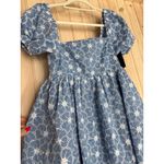 Lulus NWT  Fit to Frolic Blue Eyelet Lace Puff Sleeve Babydoll Dress Mini Sz S Photo 5