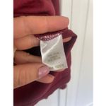 Garnet Hill  cotton wine collared ruffle blouse large Photo 4