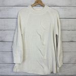 J. JILL Chenille Sweater Chunky Knit Womens Size Large Ribbed Ivory Soft Cozy Photo 0