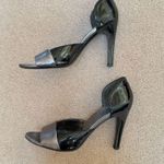 Gucci Gunmetal Silver Gray Leather D'Orsay Peep-toe Heels 8.5 Photo 3