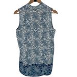 Laundry by Shelli Segal Laundry Shelli Segal‎ Womens Paisley Blouse Top Button Up Blue Blue White Small Photo 2