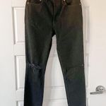 RE/DONE 90's High Rise Ankle Crop Jeans Jet Black With Rips Photo 2