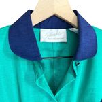 Schrader Sport Petite Vintage 80s Kelly Green Long Sleeve Shirt Dress Size 10P Photo 3