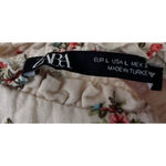 ZARA  Floral Tie Strap Linen Blend Slit Midi Dress Smock L Beach Resort Vacation Photo 9