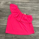 Main Strip Pink One-Shoulder Ruffle Top Photo 0