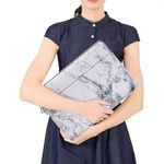 Cover Case for Macbook Air Pro Laptop Sleeve Gray White Marble Zipper SM8 Photo 6