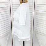 White House | Black Market WHBM Tiered Chiffon Ruffles Slub Knit Shirt White XS Photo 1