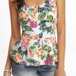 Express Neon Peplum Floral Top Photo 0