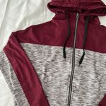 Aeropostale Grey And Maroon Zip-Up Hoodie Photo 1