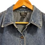 Y2K Vtg NY Denim Shirt Midi Dress, Size 16 Blue Photo 1