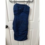 Betsy and Adam Blue Textured Strapless Cocktail Dress Size 6 Photo 2