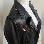 IRO  Black Leather Moto Jacket HAN lining for cold weather Photo 4